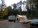 Bau einer Schutzhütte bei der Loipe